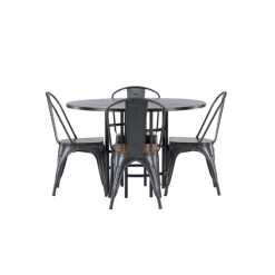 Copenhagen Rundt Spisebordssæt - Mocca og Valnød