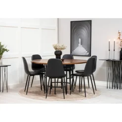 Copenhagen Rundt Spisebordssæt - Sort og Brun