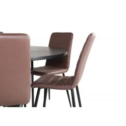 Copenhagen Rundt Spisebordssæt - Sort og Brun