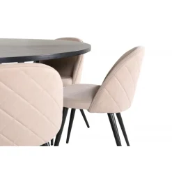 Copenhagen Rundt Spisebordssæt - Beige og Sort