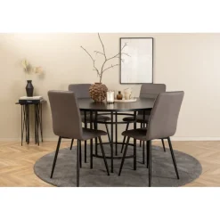 Copenhagen Rundt Spisebordssæt - Sort og Grå