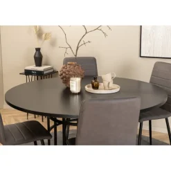 Copenhagen Rundt Spisebordssæt - Sort og Grå