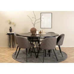 Copenhagen Rundt Spisebordssæt - Sort og Grå