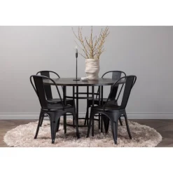 Copenhagen Rundt Spisebordssæt - Sort og Mocca