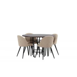 Copenhagen Rundt Spisebordssæt - Beige og Mocca