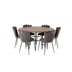 Copenhagen Rundt Spisebordssæt - Sort og Brun og Grå