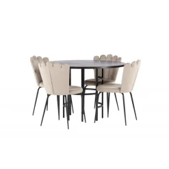 Copenhagen Rundt Spisebordssæt - Beige og Mocca