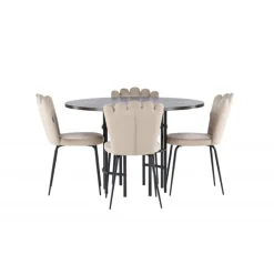 Copenhagen Rundt Spisebordssæt - Beige og Mocca