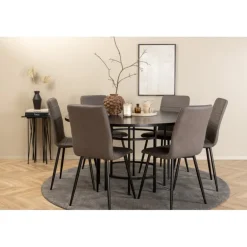 Copenhagen Rundt Spisebordssæt - Sort og Grå