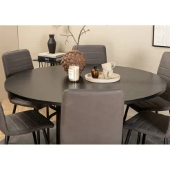 Copenhagen Rundt Spisebordssæt - Sort og Grå