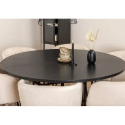 Copenhagen Rundt Spisebordssæt - Beige og Sort