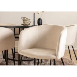Copenhagen Rundt Spisebordssæt - Beige og Sort