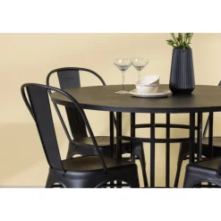 Copenhagen Rundt Spisebordssæt - Sort