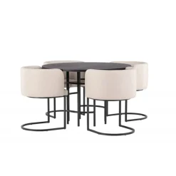 Copenhagen Rundt Spisebordssæt - Beige og Sort