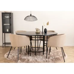 Copenhagen Rundt Spisebordssæt - Beige og Sort