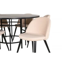 Copenhagen Rundt Spisebordssæt - Beige og Sort