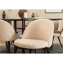 Copenhagen Rundt Spisebordssæt - Beige og Sort