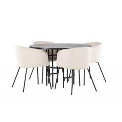 Copenhagen Rundt Spisebordssæt - Beige og Mocca