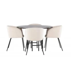 Copenhagen Rundt Spisebordssæt - Beige og Mocca