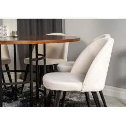 Copenhagen Rundt Spisebordssæt - Sort, Brun og Hvid