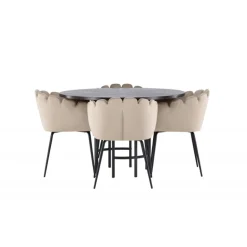 Copenhagen Rundt Spisebordssæt - Beige og Mocca