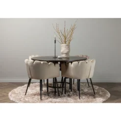 Copenhagen Rundt Spisebordssæt - Beige og Mocca