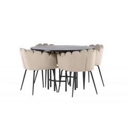 Copenhagen Rundt Spisebordssæt - Beige og Mocca