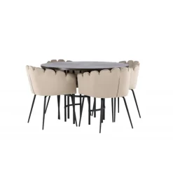 Copenhagen Rundt Spisebordssæt - Beige og Mocca