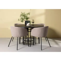 Copenhagen Rundt Spisebordssæt - Beige og Sort