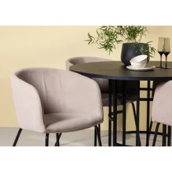 Copenhagen Rundt Spisebordssæt - Beige og Sort