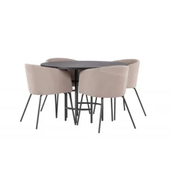 Copenhagen Rundt Spisebordssæt - Beige og Sort