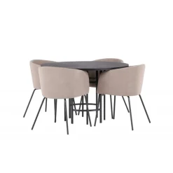 Copenhagen Rundt Spisebordssæt - Beige og Sort