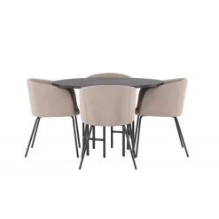 Copenhagen Rundt Spisebordssæt - Beige og Sort