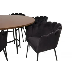 Copenhagen Rundt Spisebordssæt - Sort og Brun