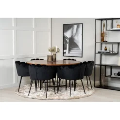 Copenhagen Rundt Spisebordssæt - Sort og Brun