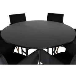 Copenhagen Rundt Spisebordssæt - Sort og Kobber