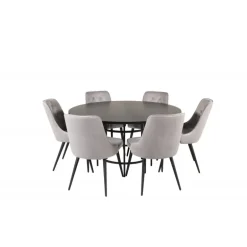 Copenhagen Rundt Spisebordssæt - Sort og Lysegrå