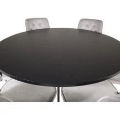 Copenhagen Rundt Spisebordssæt - Sort og Lysegrå