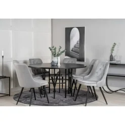 Copenhagen Rundt Spisebordssæt - Sort og Lysegrå