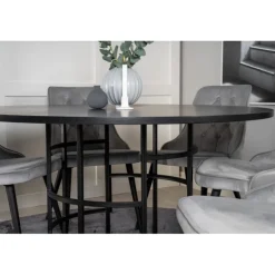 Copenhagen Rundt Spisebordssæt - Sort og Lysegrå