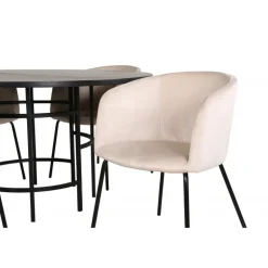 Copenhagen Rundt Spisebordssæt - Beige og Sort