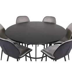 Copenhagen Rundt Spisebordssæt - Sort og Lysegrå