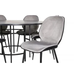 Copenhagen Rundt Spisebordssæt - Sort og Lysegrå