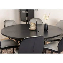 Copenhagen Rundt Spisebordssæt - Sort og Lysegrå