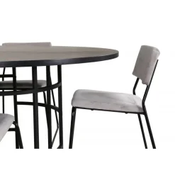 Copenhagen Rundt Spisebordssæt - Sort og Lysegrå