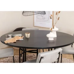 Copenhagen Rundt Spisebordssæt - Sort og Lysegrå