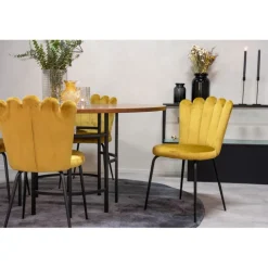 Copenhagen Rundt Spisebordssæt - Sort og Brun og Messing