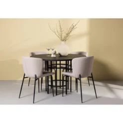 Copenhagen Rundt Spisebordssæt - Sort og Mørkegrå