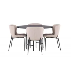 Copenhagen Rundt Spisebordssæt - Sort og Mørkegrå