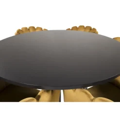 Copenhagen Rundt Spisebordssæt - Sort og Messing